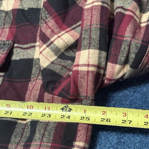 Levi's Plaid Flannel Sherpa Lined Shacket Mens L Hooded Cozy Gorpcore Workwear - Picture 14 of 16